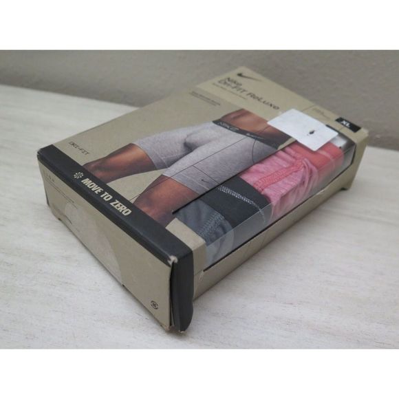 Nike KE1076 661 Mens Sz XL (36-38) 2-Pack Pink/Gray Dri-FIT ReLuxe Boxer Briefs - Picture 3 of 5